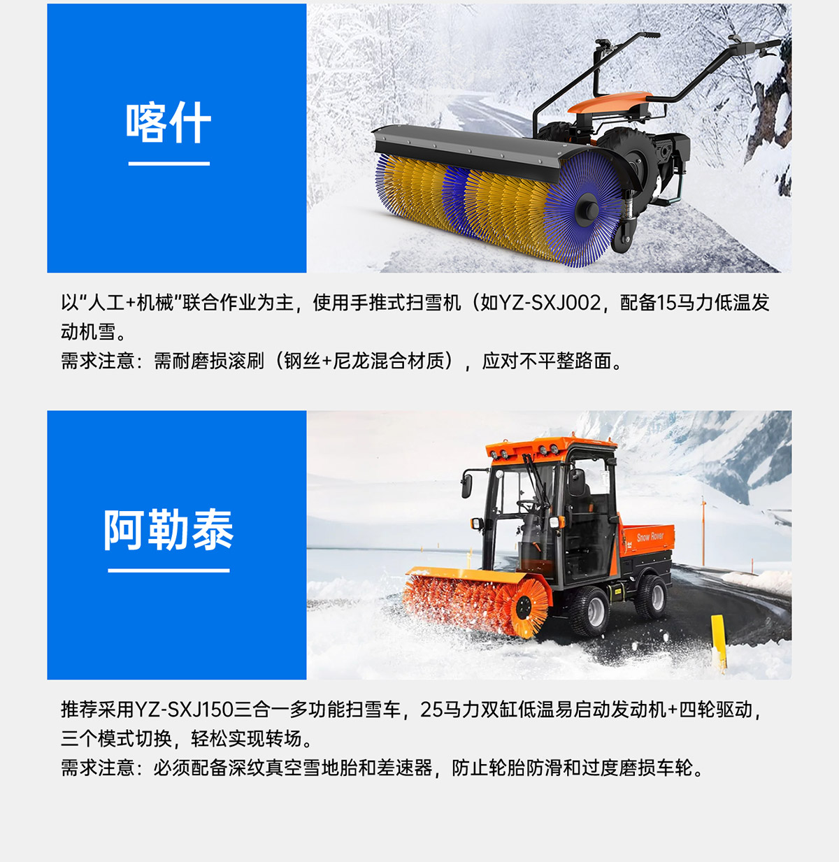 各地區(qū)掃雪機使用情況